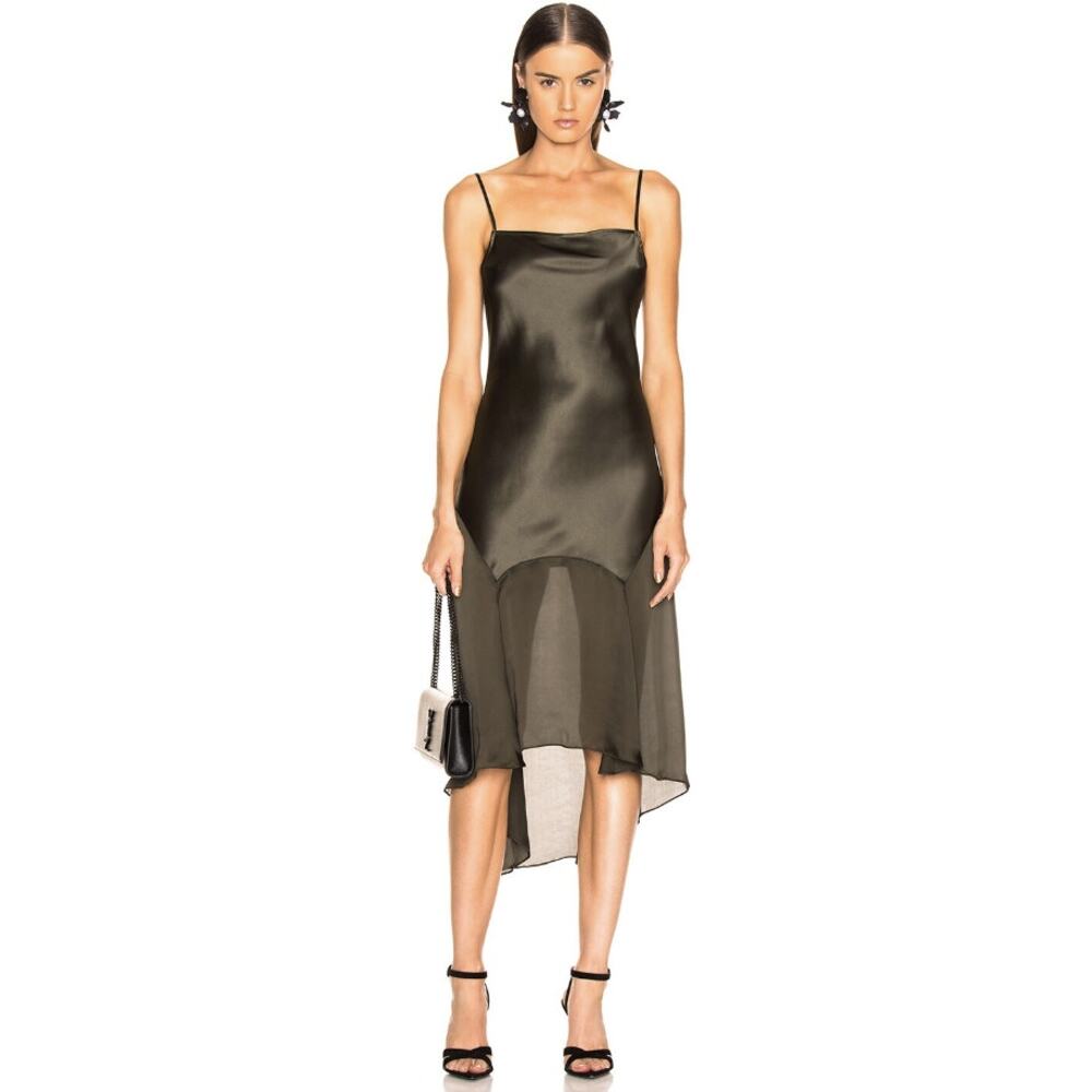Fleur du mal teardrop slip dress color dark army